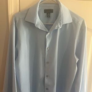 Men's Alfani Light Blue Long Sleeve Dress Shirt Size Medium 15/-5 1/2 34-35